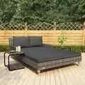 Doppel Gartenliege Sonnenliege Sofa Bett Relaxliege Gartenmöbel Liege Sonnendach