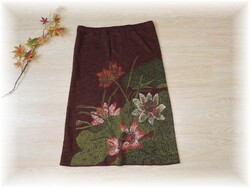 langer Herbst / Winter Rock Maxi "Strick" Seerosen Gummibund * Gr. ca. 46