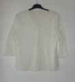 C&A - Hübsches Damen Spitzen Shirt Blusenshirt in Gr.: 46 - Wollweiß