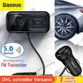 Baseus Bluetooth 5.0 FM Transmitter Auto MP3 Player SD KFZ AUX Freisprechanlage