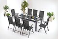 8+1 Sitzgruppe Gartenmöbel Gartengarnitur Tisch Stuhl Schwarz Gartenset