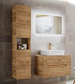 ARUBA 3-teilige Badkombination 80cm | Waschtisch, Schrank & Spiegel | Goldeiche