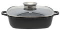 ELO 86680 Alucast - Servierpfanne mit Glasdeckel eckig 28 cm, Aluguss, indukt...