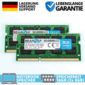 16GB DDR3 RAM SODIMM PC3L-12800S 2Rx8 1600 MHz 1.35V Laptop Speicher CL11 2x 8GB