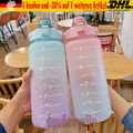 1L/2L Trinkflasche Sport Wasserflasche mit Strohhalm BPA frei Tasse Gym Travel/