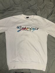 GIVENCHY Sweatshirt Größe L Weiß Mit Bunter Logo Stickerei 