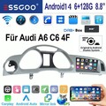 Für Audi A6 C6 4F MMI 3G 2010-2012 DAB Android 14 Autoradio Carplay GPS  6+128GB