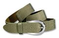 SILBERGIFT by BERND GÖTZ 3,5 cm Damen Gürtel echt Leder NAPPA Oliv Grün