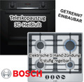 HERDSET Bosch Backofen Teleskopauszug mit Gaskochfeld WOK-Brenner autark 60 cm