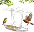 Vogelhaus Futterspender mit Saugnäpfen fürs Fenster Transparent Durchsichtig
