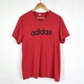 Adidas T-Shirt Herren groß rot Schreibweise Logo Baumwolle Sport lässig normale Passform Fitnessstudio