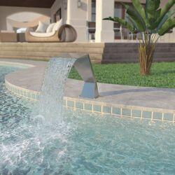 vidaXL Schwalldusche Schwallbrause Pool Wasserfall LED Poolfontäne Edelstahl