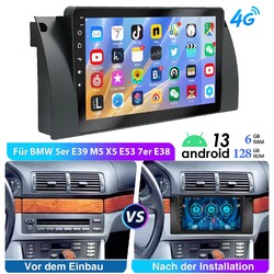 Für BMW E39 E53 X5 5er 1999-2005 Autoradio Android 13 6+128G GPS Nav WIFI BT RDS