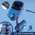 FM Transmitter Bluetooth 5.3 Auto Radio Adapter KFZ MP3 Player QC 3.0 Ladegerät