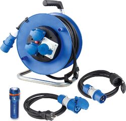 Camping SET Kabeltrommel Adapterleitung CEE Verlängerungskabel Schuko IP44
