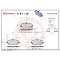 1x Brembo Bremsbelagsatz vorne u.a. für Peugeot Ford Citroen | P61119