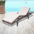 Sonnenliege Gartenliege Camperliege Balkonliege Liege mit Auflage Poly Rattan