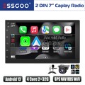 7" 2DIN Carplay Autoradio Android 13 2+32G GPS NAV RDS Wifi Touch Screen Mik Kam