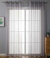 2er Set Ösenvorhänge Transparent »Uni« Gardine Bleiband HxB 175x140 cm Grau