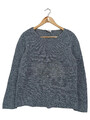 Peter Hahn Damen Pullover Grau Gr. 42 L 100% Baumwolle Strickmuster Casual