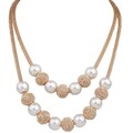 Modeschmuck Perlen Collier Kette 45 cm