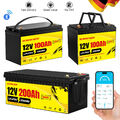 Bluetooth LiFePO4 12V 24V 100Ah 200Ah Lithium Batterie BMS Akku Wohnmobil Boot R