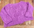 Strickpullover lila Oversize Damen Größe M-L
