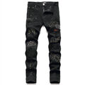 Streetwear# Herren Jeans Hose Jeanshose Stretch Slim-Fit Skinny Jeans Mens Pants
