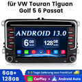 Octa Core Android 13 Autoradio 6+128GB GPS Für VW Golf 5 6 Bora EOS Jetta T5 SWC