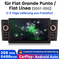 2+64G Für Fiat/Grande/Punto/Linea 2007-2012 Autoradio Carplay Android 12 GPS WIF
