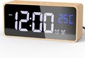 Digitaler Holz Wecker mit großem LED-Display, Dual Alarm, Snooze, USB