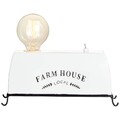Brilliant Tischleuchte Retro Farm Life Weiß max. 30W E27 Lampe mit Kippschalter