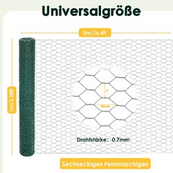 Sechseckgeflecht Hühnerzaun Kaninchendraht Hasengitter grün Hasendraht Draht