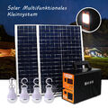 Tragbarer Powerstation Solargenerator LiFePO4 Batterie mit Solarpanel &Glühlampe