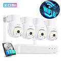 ZOSI 5MP WLAN Überwachungskamera Set Außen 8CH NVR 1TB WiFi 6 PTZ Schwenkbar PIR