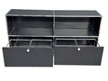 USM Haller Sideboard - Schwarz - 4 Felder mit 2 Auszüge RAL 9011 Garphitschwarz