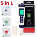 5in1 Digital Messgerät PH/EC/TEMP/SALT/TDS Tester Pen Trinkwasser Prüfer DHL