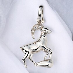 Anhänger Sternzeichen Steinbock 925 Silber mit Zirkonia Sternzeichenanhänger