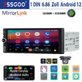 1 DIN Android 12 Carplay Autoradio Mit IPS Bildschirm Bluetooth GPS Nav RDS WIFI