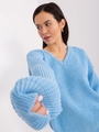 Damen Strickpullover V-Neck Pullover Langarm Pulli Sweater Oberteil