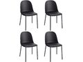 Bran 4er-Set Stühle aus Kunststoff und Metall in schwarz