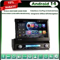 Android 14 8-Kern 64GB 1 Din Abnehmbare Autoradio GPS Navi CarPlay DVD DAB+BT 4G