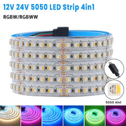 5m LED Streifen 12V 24V RGB RGBW RGBWW SMD 5050 IP65 Stripe Dimmbar Band Leiste