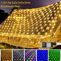 LED Lichternetz Außen 2x2m 3x2m 6x4m Weihnachten Lichtervorhang Lichterkette 31V