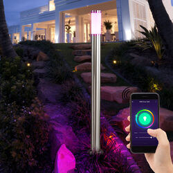 Außen Stehlampe Leuchte DIMMER Fernbedienung Gartenlampe App Smart RGB LED 