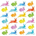 4 Servietten -  Aquarell Bunnies ppd Ostern bunte Hasen Kaninchen