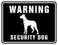 Aufkleber Sticker Warnung Hinweis „WARNING Security Dog“ Hunde Schild Folie