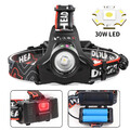 Super Hell 90000LM AKKU LED stirnlampe USB Scheinwerfer Kopflampe Taschenlampe