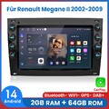 Android14 Autoradio Carplay GPS Navi 2+64G SWC Für Renault Megane II 2 2002-2009