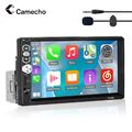 Single 1 DIN 7" Autoradio CarPlay Android Auto FM Bluetooth USB Touchscreen MIC